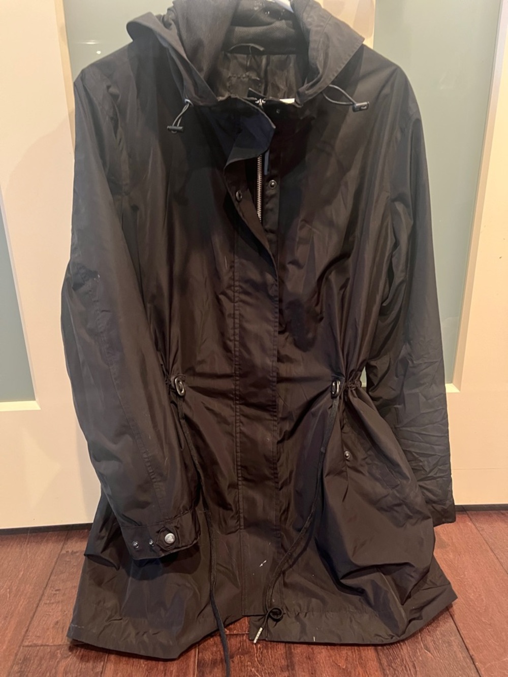 Reitmans Black Hooded Trench Coat - Picture 4 of 5